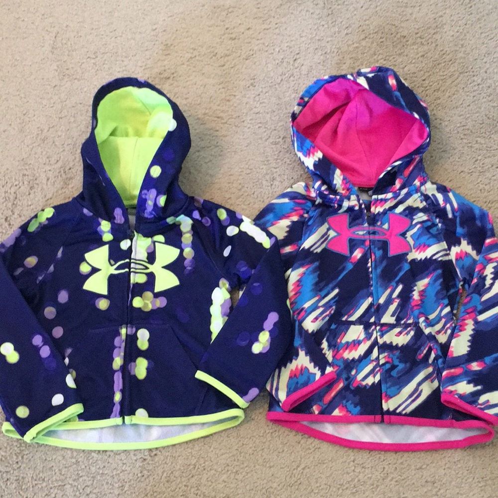 GIRLS 2T/24mo Under Armour zip up hoodies